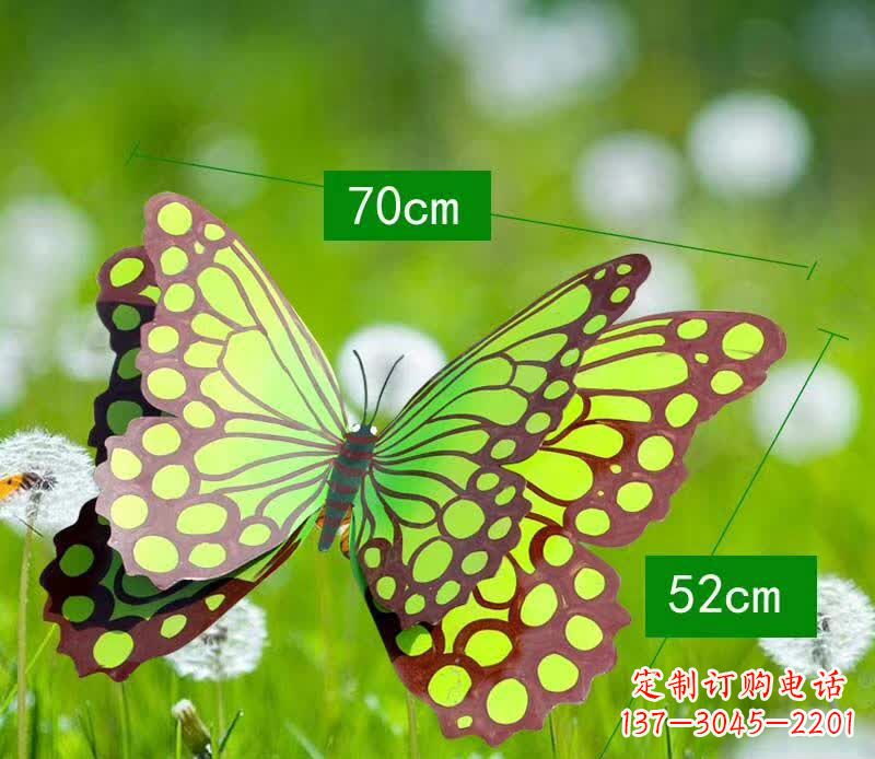 不锈钢蝴蝶雕塑彩色园林的精灵