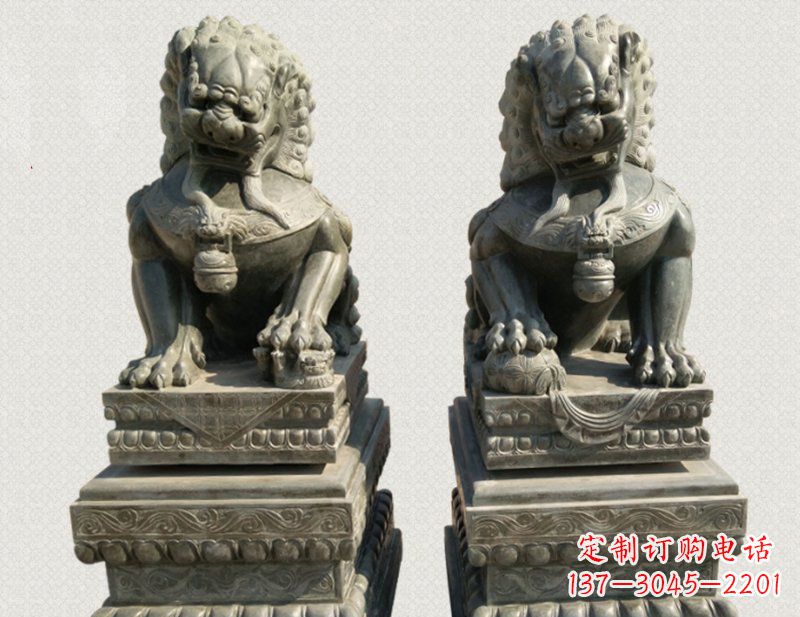踩球狮子看门狮子铜雕