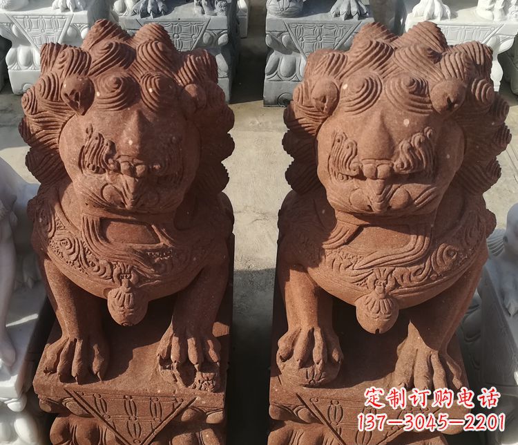 踩球狮子门口镇宅石雕