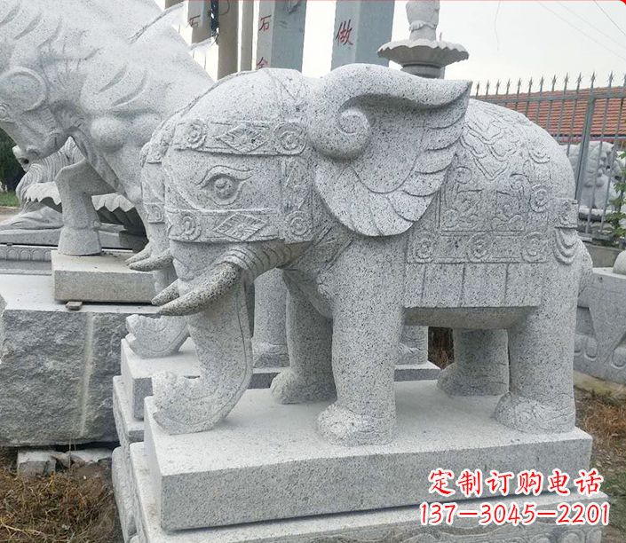 藏传佛教大象石雕
