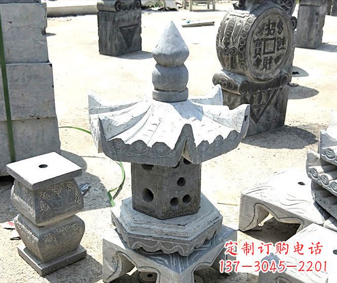 草坪大理石雕塑石灯 (2)