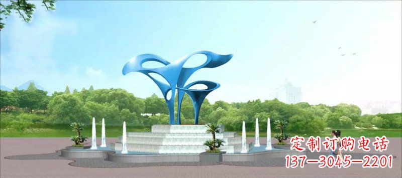 草原不锈钢抽象广场雕塑