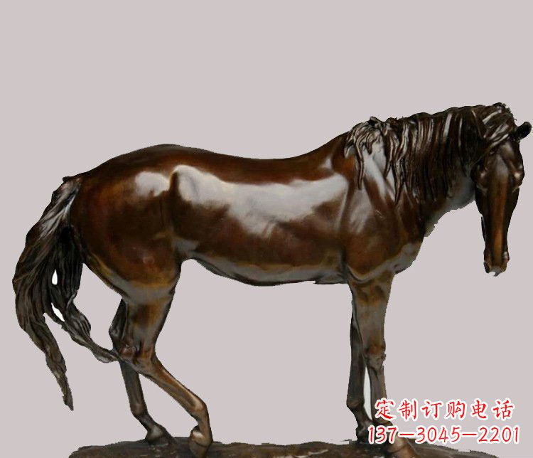 草原动物马铜雕摆件 (4)