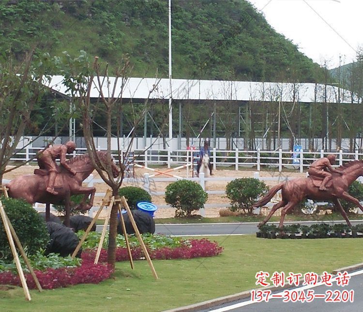 草原动物马铜雕摆件 (2)