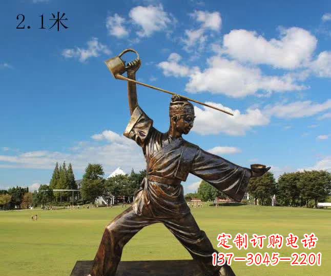 茶艺人物城市铜雕