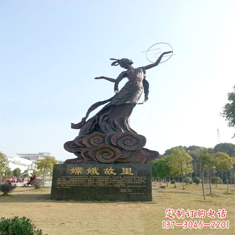 嫦娥奔月雕塑-景区园林神话人物雕像