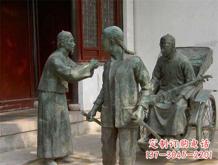 车夫拉车古代人物铜雕