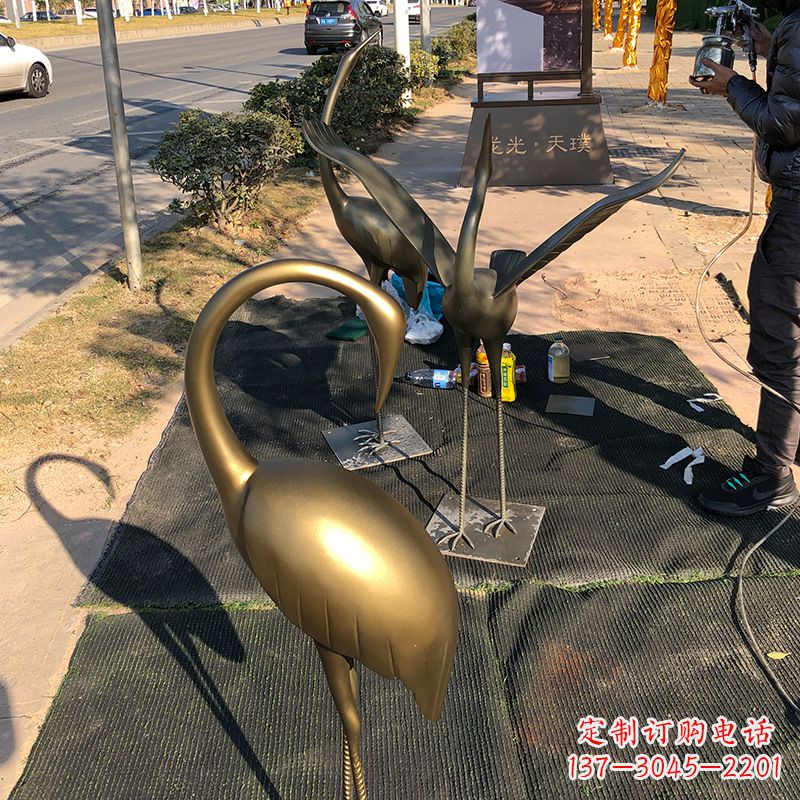 成都不锈钢动物鹤雕塑