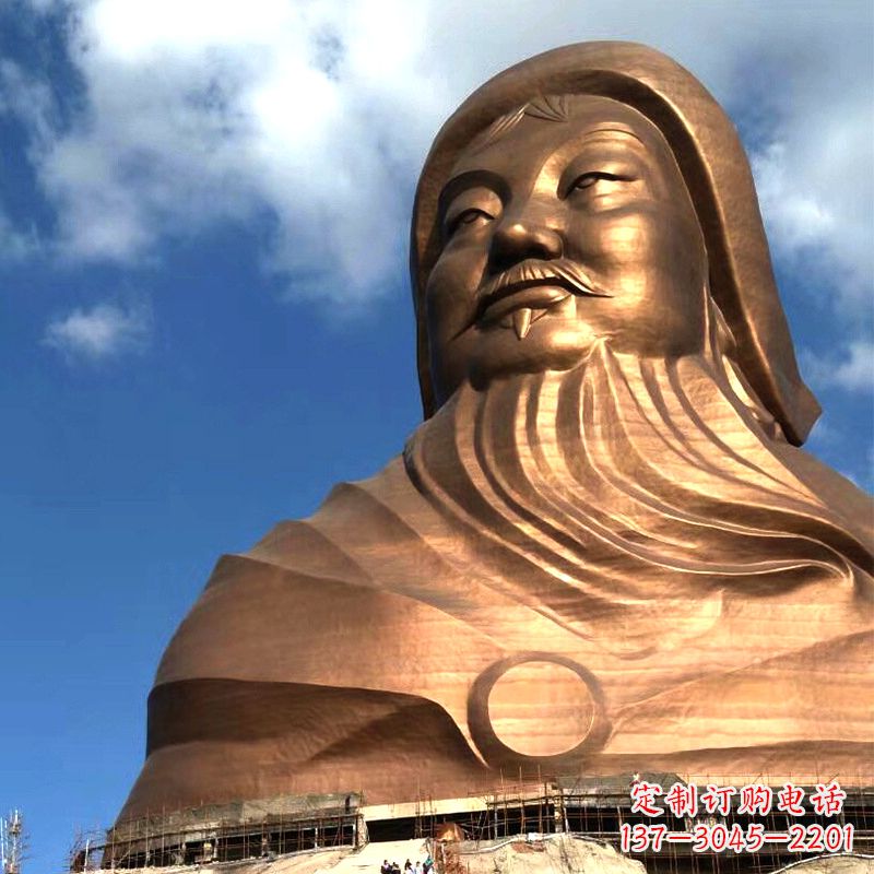 成吉思汗大雕塑-大型成吉思汗头像景区景点历史名人雕塑