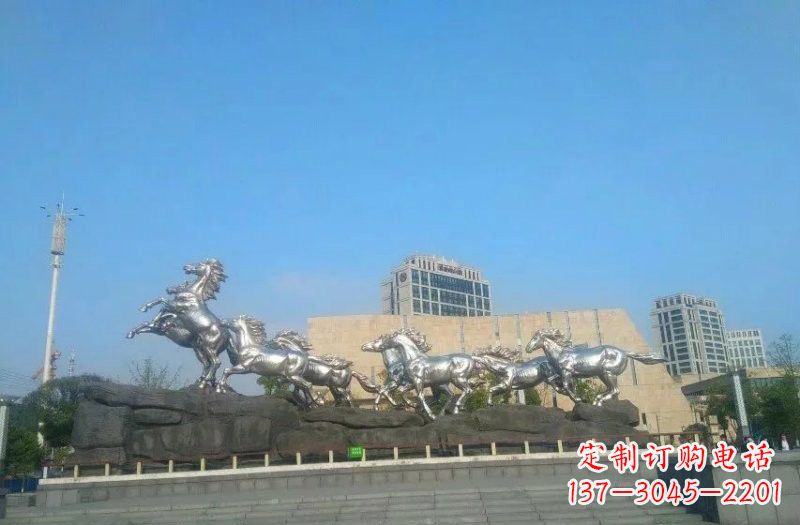 马群雕塑 - 城市/不锈钢/奔跑/马群 马群雕塑 - 城市/不锈钢/奔跑/马群