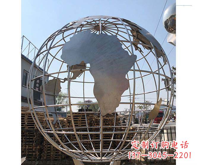 以城市为灵感的不锈钢地球仪雕塑 以城市为灵感的不锈钢地球仪雕塑