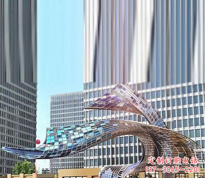 城市不锈钢海浪景观雕塑