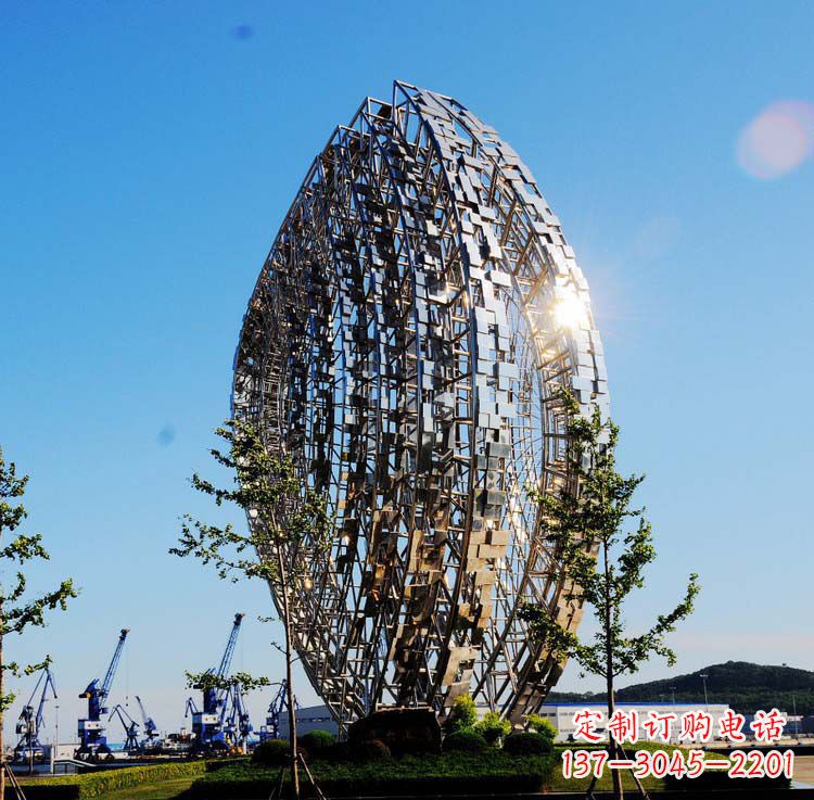 城市不锈钢厚德载城景观雕塑