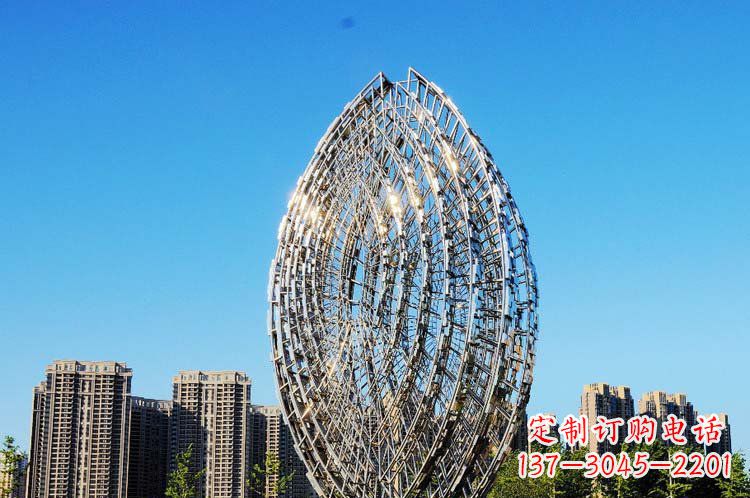 城市不锈钢厚德载景观雕塑