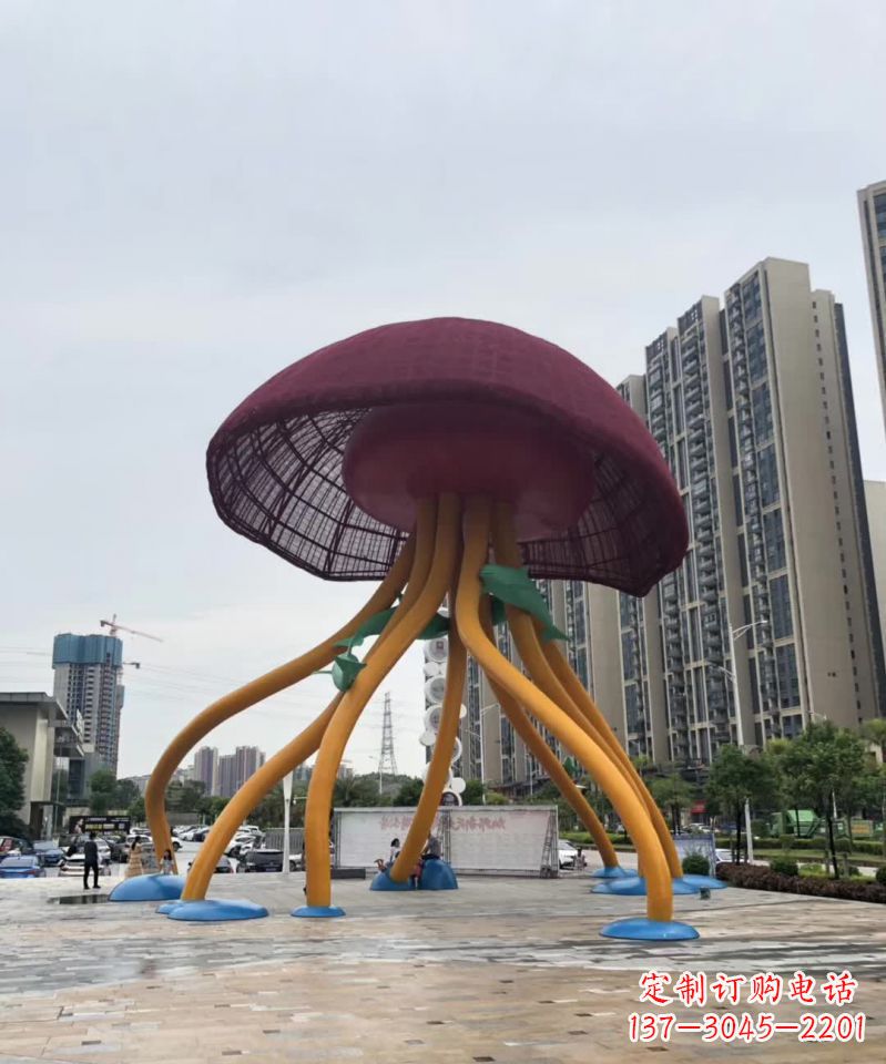 城市不锈钢蘑菇景观雕塑
