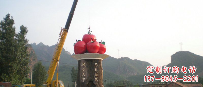 城市不锈钢苹果标志雕塑
