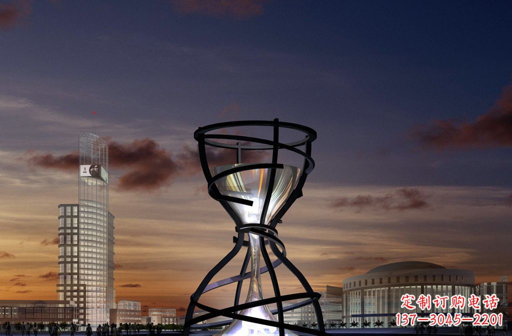 城市不锈钢沙漏景观雕塑