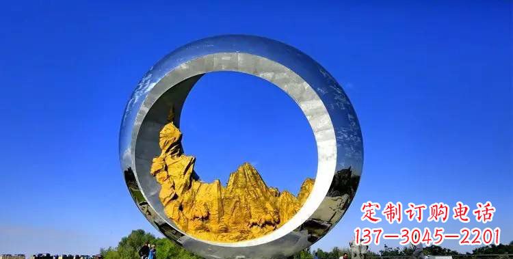 山水风景雕塑 - 城市/不锈钢/月亮/山水风景 山水风景雕塑 - 城市/不锈钢/月亮/山水风景