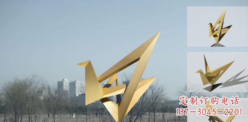 丹顶鹤雕塑 - 城市/不锈钢/折纸/丹顶鹤 丹顶鹤雕塑 - 城市/不锈钢/折纸/丹顶鹤