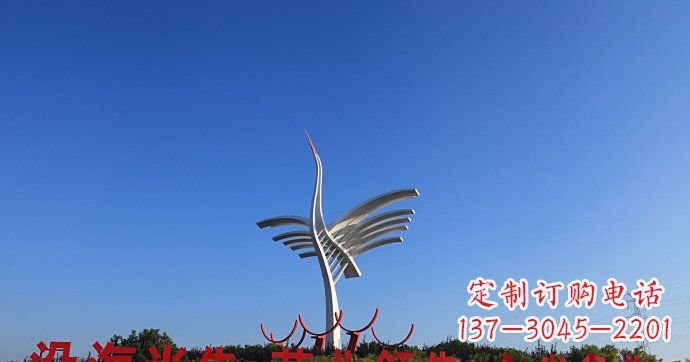 城市抽象不锈钢仙鹤雕塑