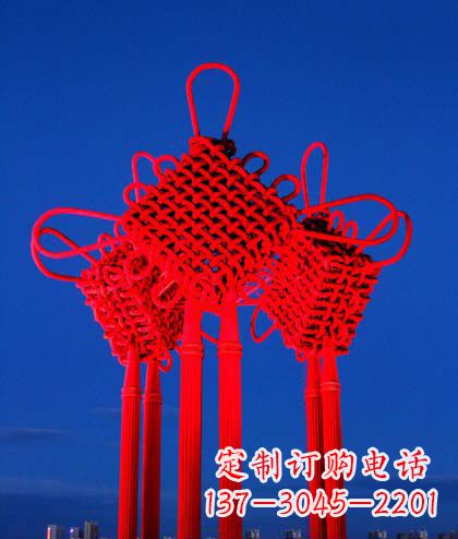 城市大型不锈钢中国结景观雕塑