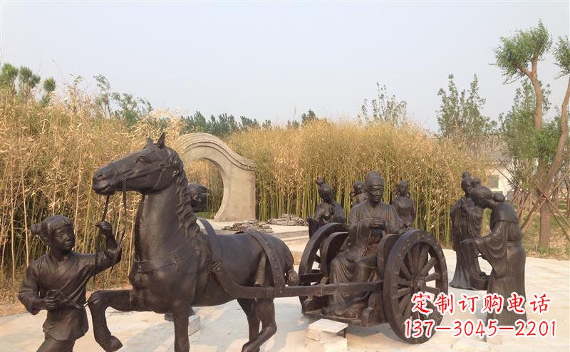 城市/公园/马车/景观/铜雕-城市公园坐马车景观铜雕 城市/公园/马车/景观/铜雕-城市公园坐马车景观铜雕