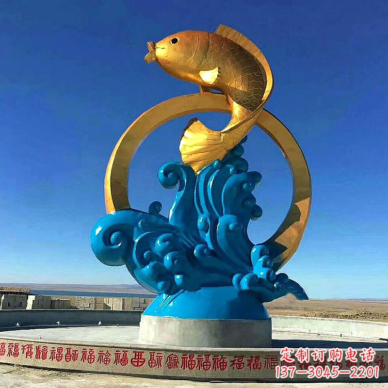城市广场不锈钢鱼跃景观雕塑