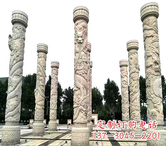 城市广场大理石石材龙柱景观柱