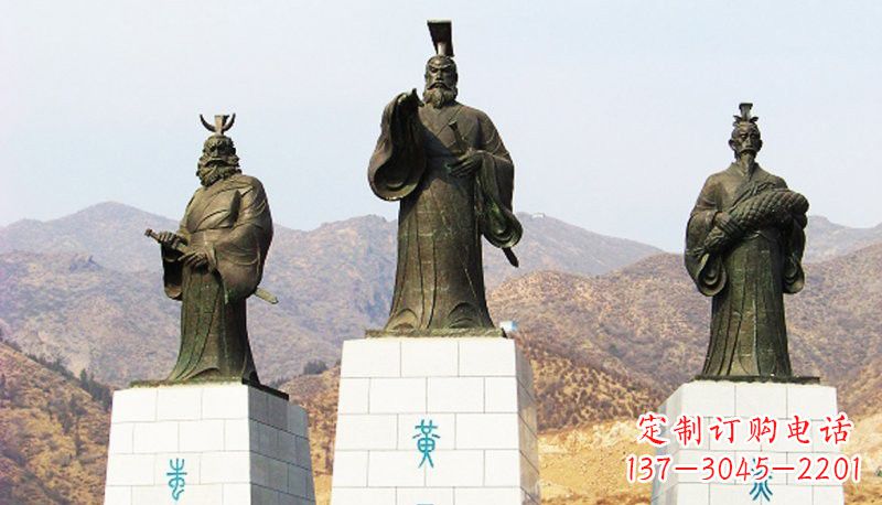 城市景区中华三祖铜雕