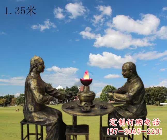 吃火锅人物铜雕塑