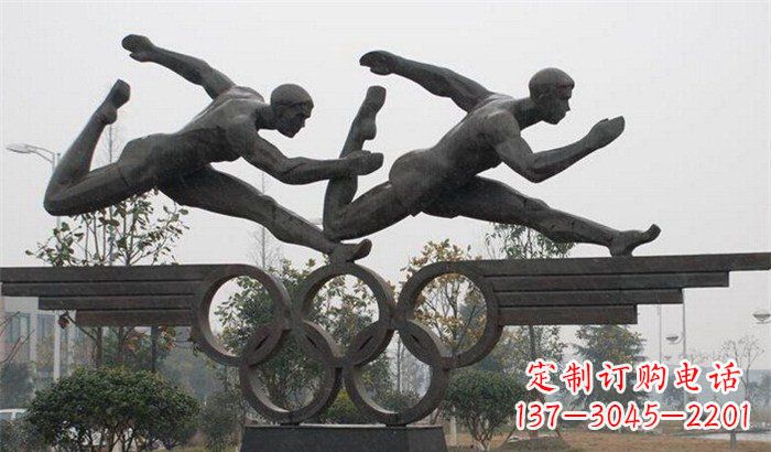 冲刺人物校园景观铜雕