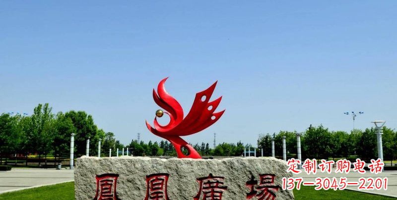 抽象不锈钢广场凤凰雕塑