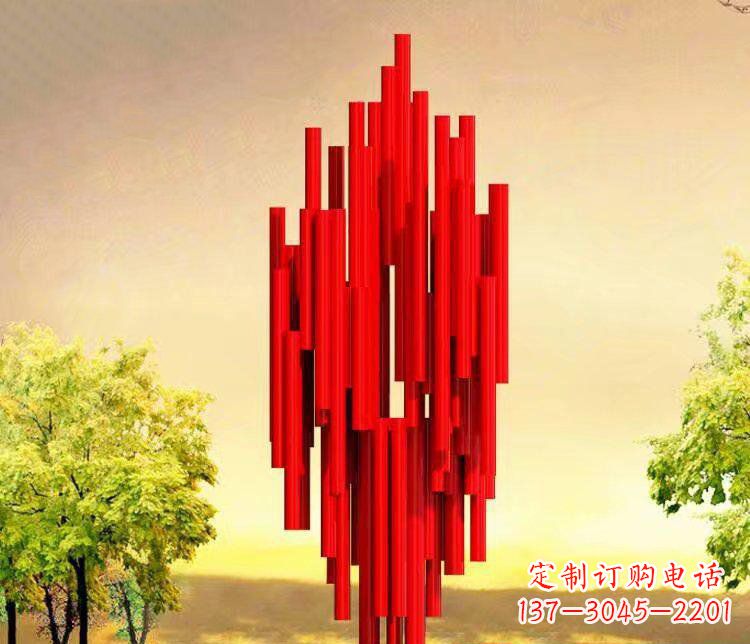 抽象不锈钢管广场景观雕塑