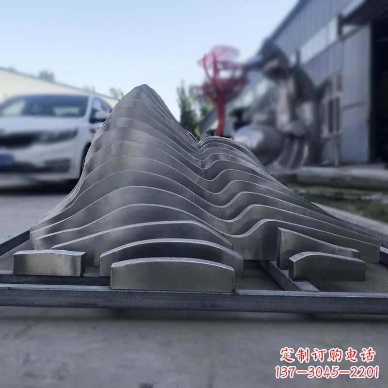 抽象不锈钢假山