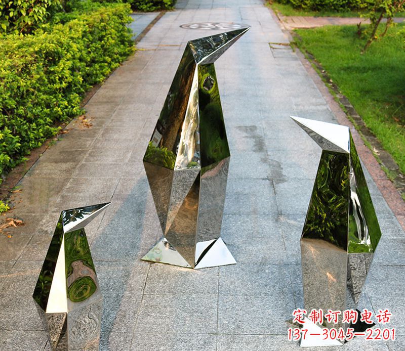 企鹅雕塑 - 抽象/不锈钢/企鹅 企鹅雕塑 - 抽象/不锈钢/企鹅