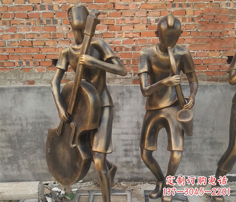 抽象吹萨克斯人物铜雕