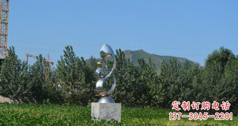 抽象公园不-锈-钢-雕-塑-