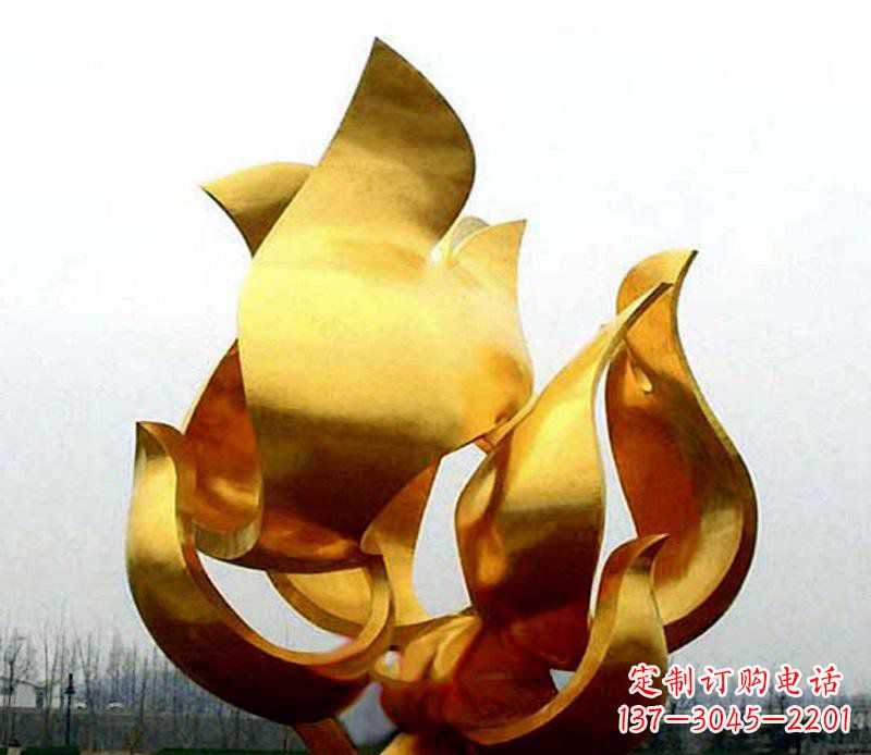抽象花朵不锈钢公园雕塑