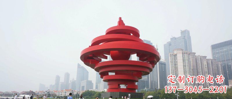 抽象火炬不锈钢五月的风广场景观雕塑