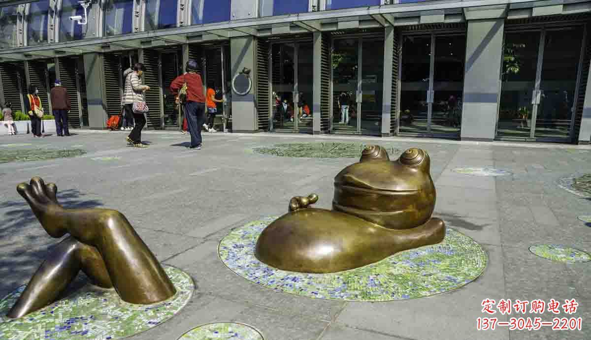 抽象卡通青蛙铜雕