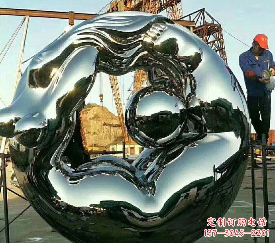 抽象镜面不-锈-钢-雕-塑-