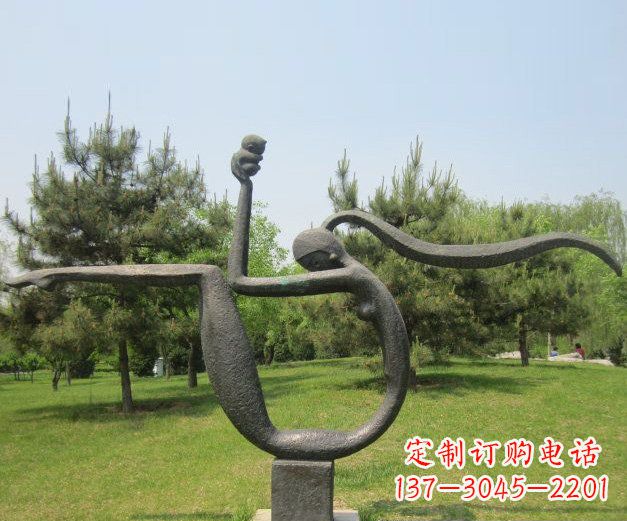 抽象母子公园景观铜雕摆件