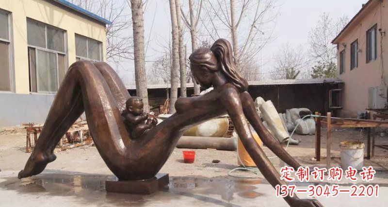抽象母爱公园景观铜雕 (4)