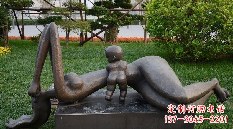 抽象母子铜雕