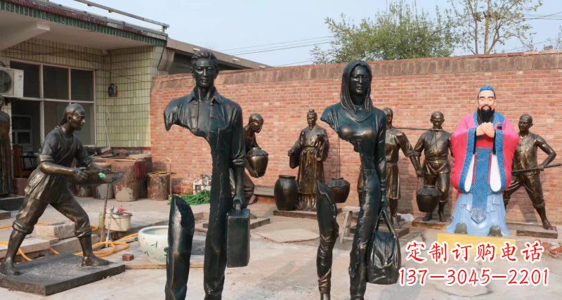 抽象男人女人铜雕