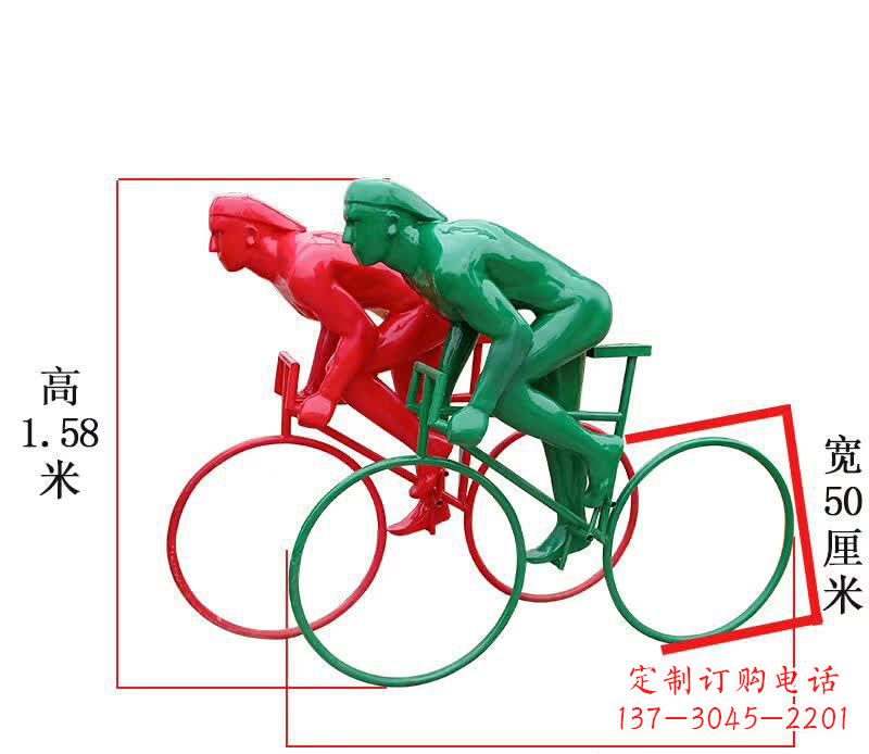 抽象骑单车人物雕塑