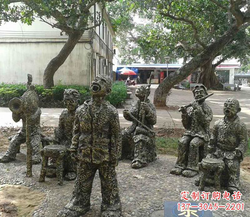抽象人物唱歌公园景观铜雕