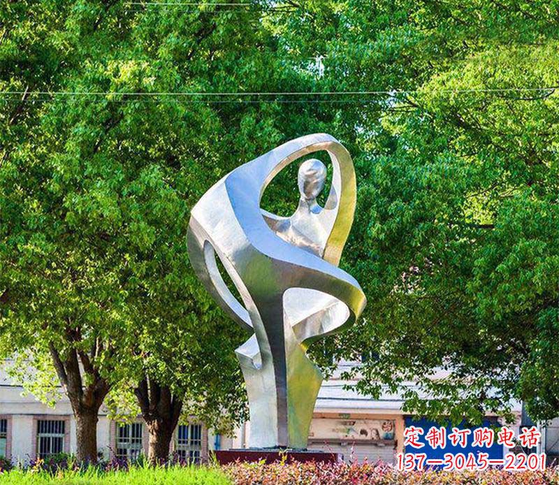 抽象人物握手公园景观雕塑