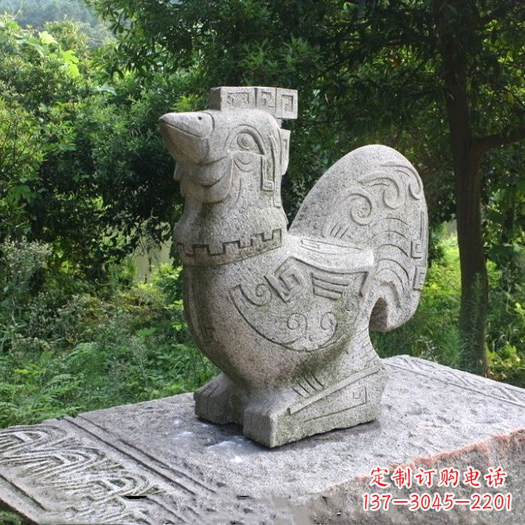 抽象生肖酉鸡动物石雕塑