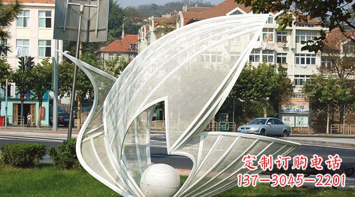 抽象天鹅不锈钢动物雕塑